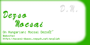 dezso mocsai business card